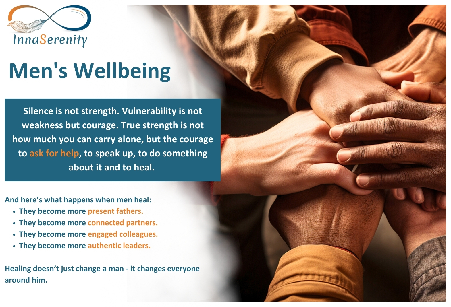 Men's Wellbeing - Hands clasped together